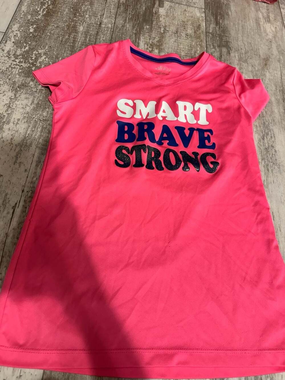 Girls BCG Smart Brave Strong Graphic Tee Size L (12-14) Pink
